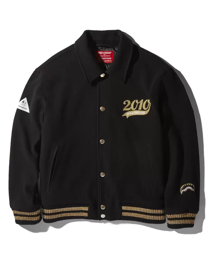 Chaqueta universitaria A.I.9 African Intelligence con leopardo dorado y flor de arena (colaboración)