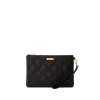 Clutch cruzado de tiburón con cadena dorada y acolchado negro Clutch cruzado de tiburón con cadena dorada y acolchado negro