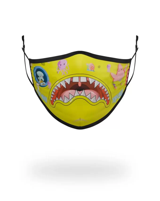 CUBREBOCAS DE BOB ESPONJA PARA ADULTOS, ESTILO TIBURÓN, AJUSTADO CUBREBOCAS DE BOB ESPONJA PARA ADULTOS, ESTILO TIBURÓN, AJUSTADO