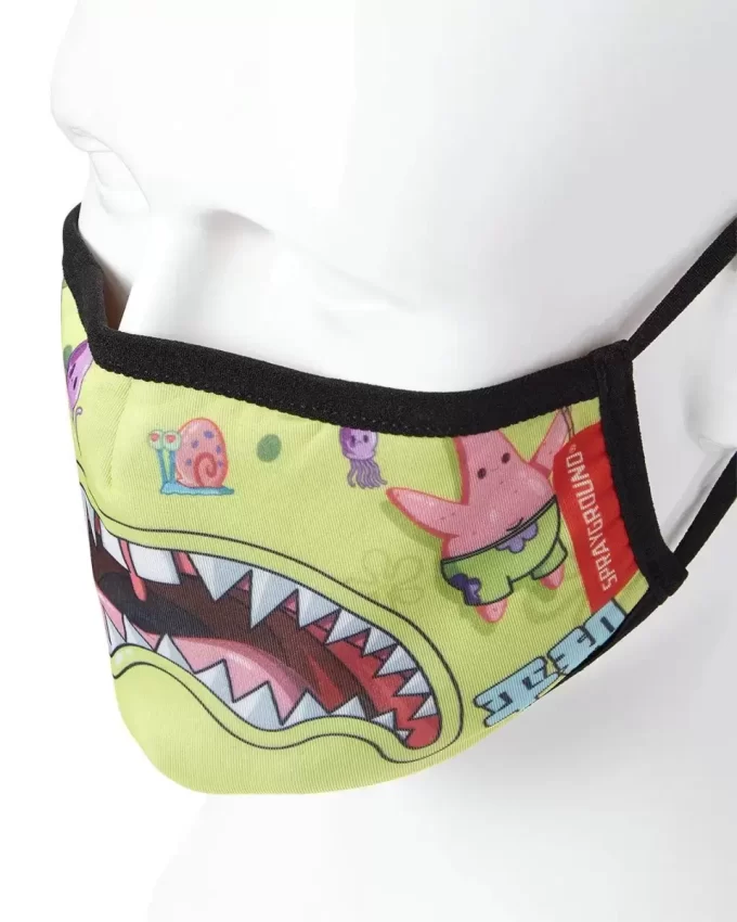CUBREBOCAS DE BOB ESPONJA PARA ADULTOS, ESTILO TIBURÓN, AJUSTADO CUBREBOCAS DE BOB ESPONJA PARA ADULTOS, ESTILO TIBURÓN, AJUSTADO