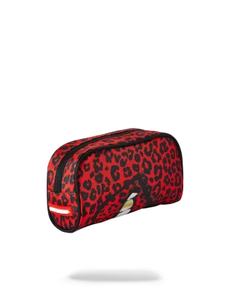 ESTUCHE PARA LÁPICES CON LABIOS DE LEOPARDO ROJO