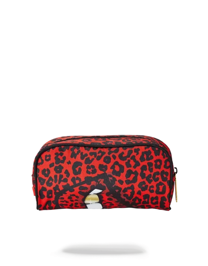 ESTUCHE PARA LÁPICES CON LABIOS DE LEOPARDO ROJO ESTUCHE PARA LÁPICES CON LABIOS DE LEOPARDO ROJO