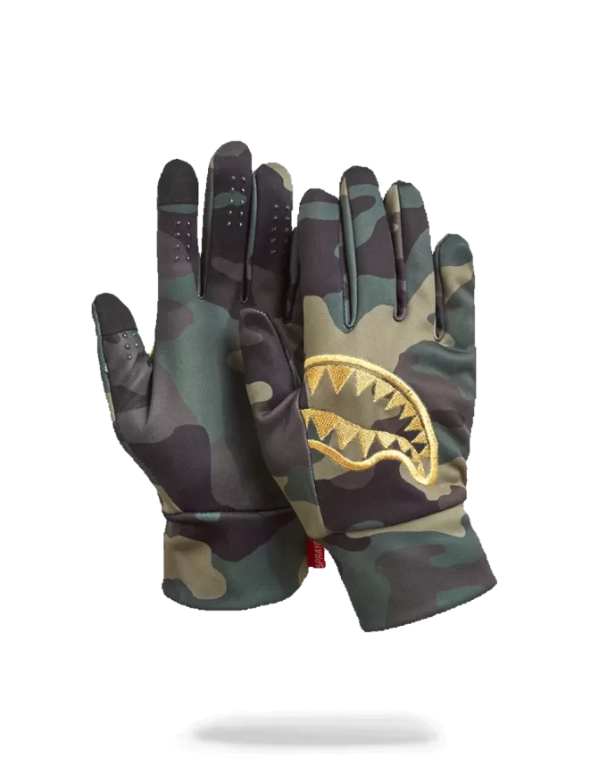 GUANTES DE CAMUFLAJE CON PLANTILLA DORADA GUANTES DE CAMUFLAJE CON PLANTILLA DORADA