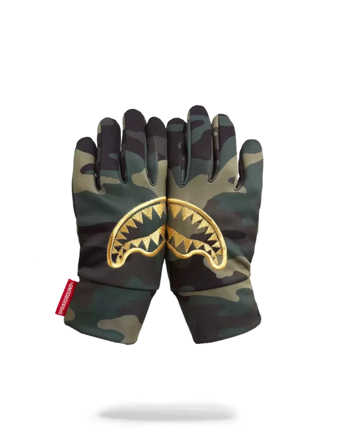 GUANTES DE CAMUFLAJE CON PLANTILLA DORADA GUANTES DE CAMUFLAJE CON PLANTILLA DORADA