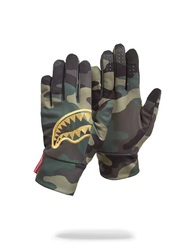 GUANTES DE CAMUFLAJE CON PLANTILLA DORADA GUANTES DE CAMUFLAJE CON PLANTILLA DORADA