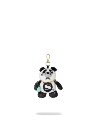 Llavero de oso con pasamontañas de panda