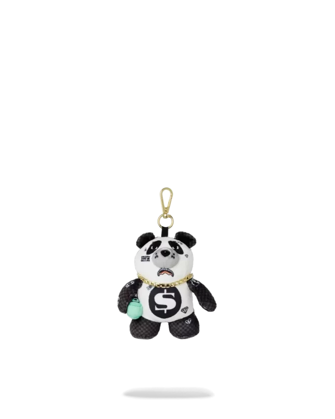 Llavero de oso con pasamontañas de panda