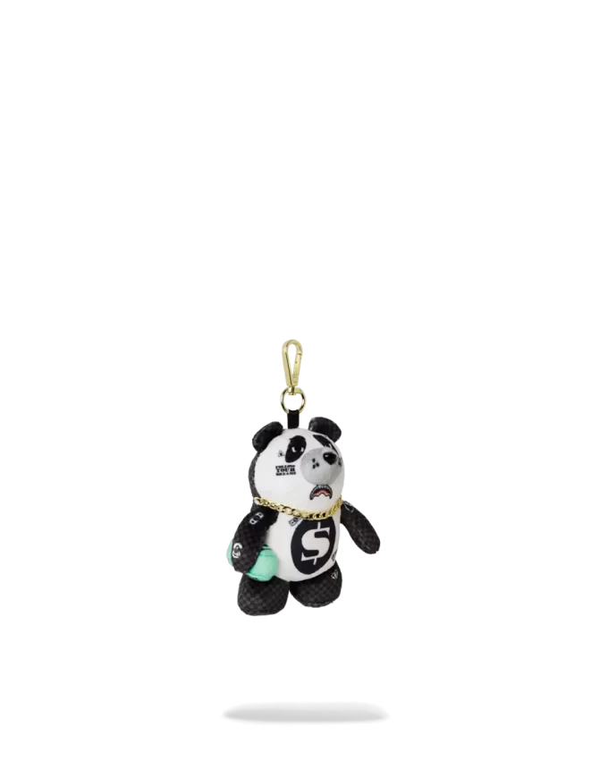 Llavero de oso con pasamontañas de panda