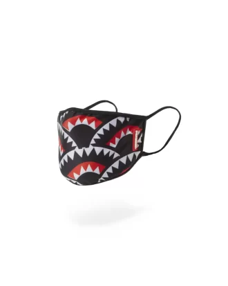 MASCARILLA CON ESTAMPADO DE BOCA DE TIBURÓN (AJUSTE CLÁSICO)