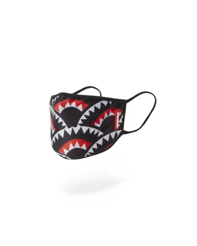 MASCARILLA CON ESTAMPADO DE BOCA DE TIBURÓN (AJUSTE CLÁSICO)