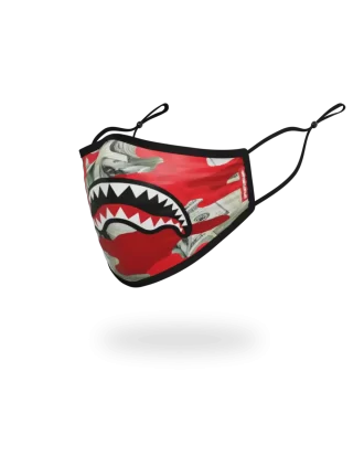 MASCARILLA FACIAL AJUSTADA ADULT MONEY CAMO (ROJA)