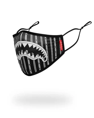 MASCARILLA FACIAL AJUSTADA PARA ADULTOS CON DISEÑO DE TIBURONES EN PARÍS (NEGRA)