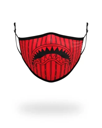 MASCARILLA FACIAL AJUSTADA PARA ADULTOS CON DISEÑO DE TIBURONES EN PARÍS (ROJO)
