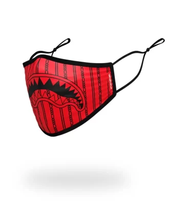 MASCARILLA FACIAL AJUSTADA PARA ADULTOS CON DISEÑO DE TIBURONES EN PARÍS (ROJO)