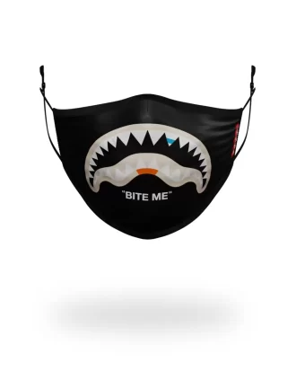 MASCARILLA FACIAL DE POLIÉSTER BITE ME SHARK (NEGRA)