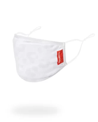 MASCARILLA FACIAL DE POLIÉSTER CON ESTAMPADO DE LEOPARDO DE LAS NIEVES
