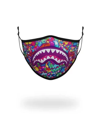 MASCARILLA INFANTIL AJUSTADA: TIBURÓN DE CARAMELO