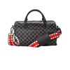 Mini bolsa de viaje con estampado de tiburones a cuadros grises en París Mini bolsa de viaje con estampado de tiburones a cuadros grises en París