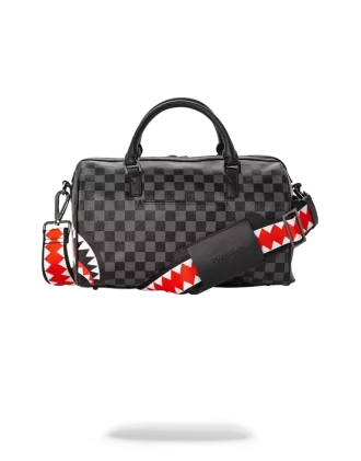 Mini bolsa de viaje con estampado de tiburones a cuadros grises en París