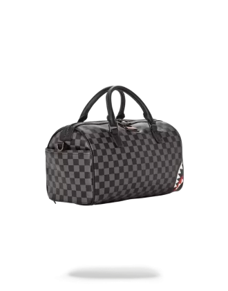 Mini bolsa de viaje con estampado de tiburones a cuadros grises en París