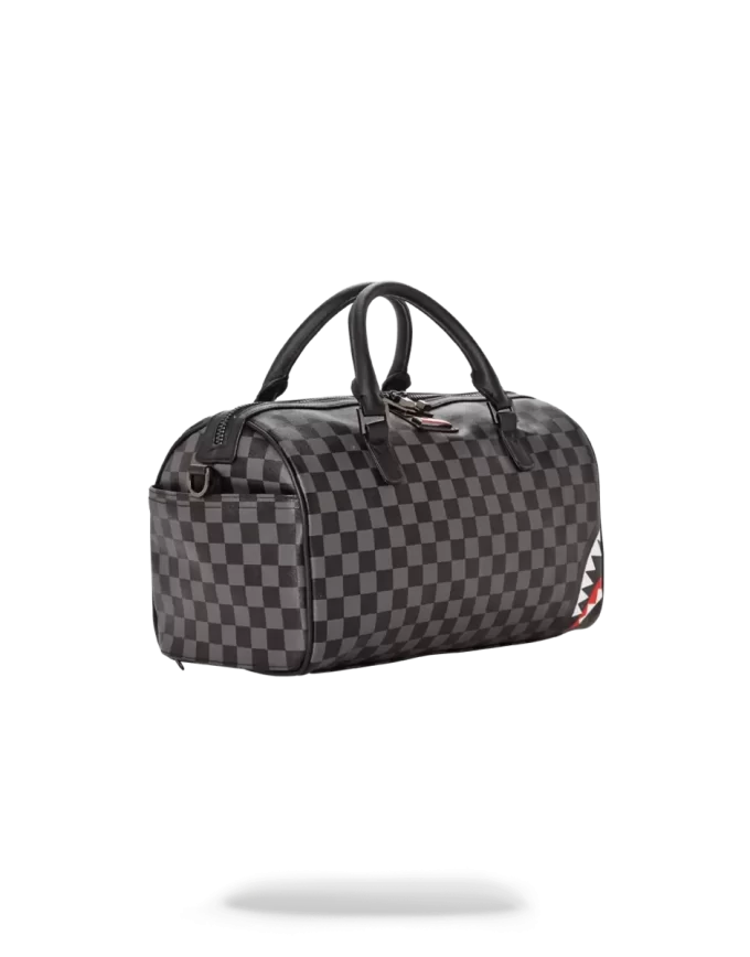 Mini bolsa de viaje con estampado de tiburones a cuadros grises en París Mini bolsa de viaje con estampado de tiburones a cuadros grises en París