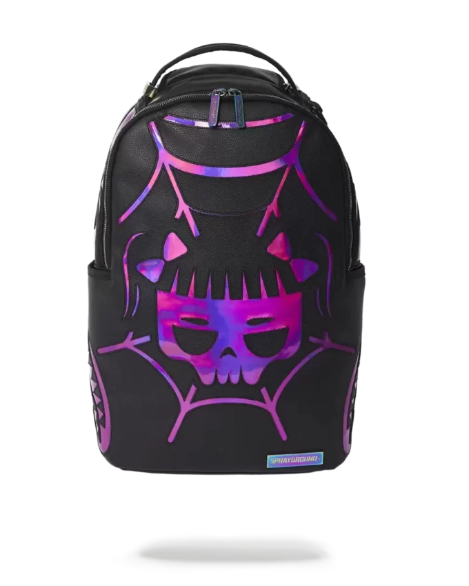 Mochila CAZZU iridiscente con diseño de calavera de araña y tiburón (DLXV) Mochila CAZZU iridiscente con diseño de calavera de araña y tiburón (DLXV)