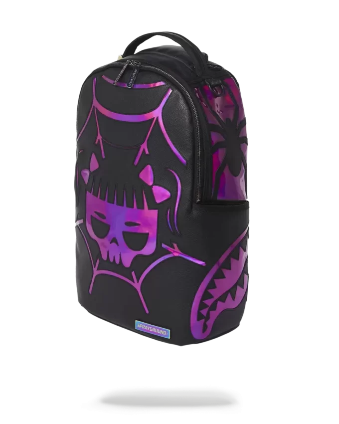 Mochila CAZZU iridiscente con diseño de calavera de araña y tiburón (DLXV) Mochila CAZZU iridiscente con diseño de calavera de araña y tiburón (DLXV)