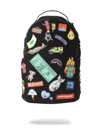 Mochila con 32 parches removibles y cierre de velcro