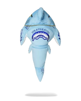 Mochila con capucha y tiburón de peluche