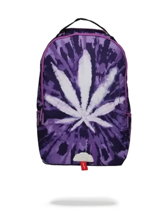Mochila con estampado tie-dye de marihuana