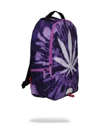 Mochila con estampado tie-dye de marihuana
