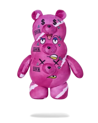 Mochila con forma de oso de peluche de tres cabezas
