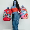 Mochila saltarina de los Pitufos con forma de tiburón Mochila saltarina de los Pitufos con forma de tiburón