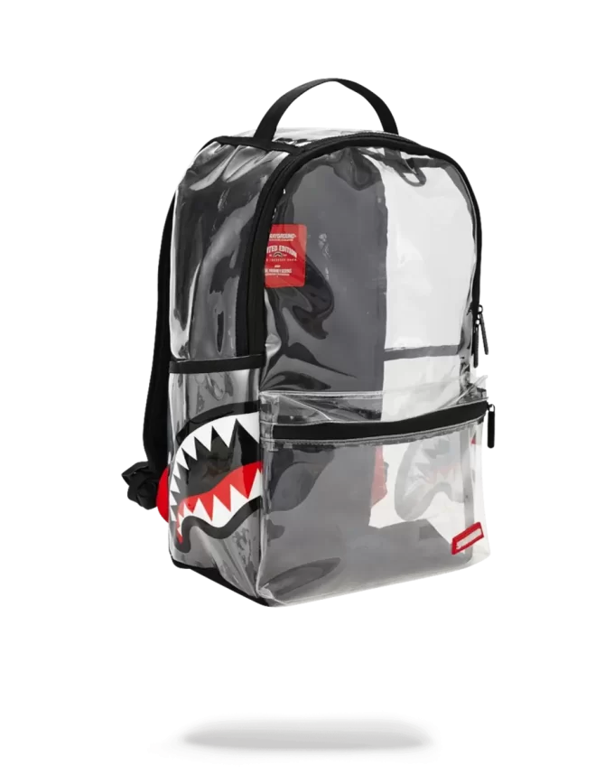 Mochila transparente Shark de doble carga lateral con visión 20/20 Mochila transparente Shark de doble carga lateral con visión 20/20
