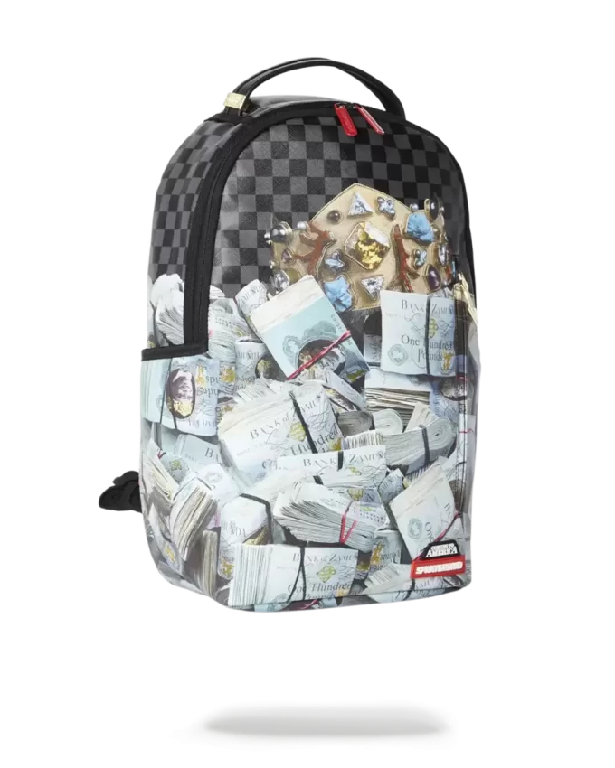 Mochila Zamunda Coming 2 America con montones de billetes Mochila Zamunda Coming 2 America con montones de billetes