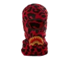 MÁSCARA DE ESQUÍ CON BOCA DE TIBURÓN DORADO Y LEOPARDO ROJO