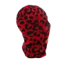 MÁSCARA DE ESQUÍ CON BOCA DE TIBURÓN DORADO Y LEOPARDO ROJO