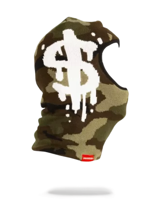 MÁSCARA DE ESQUÍ CON GOTEO DE DINERO DE CAMUFLAJE