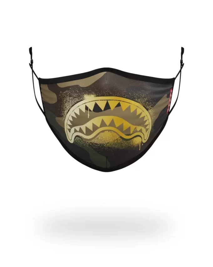 MÁSCARA FACIAL AJUSTADA PARA ADULTOS CON ESTAMPADO DE TIBURÓN DORADO MÁSCARA FACIAL AJUSTADA PARA ADULTOS CON ESTAMPADO DE TIBURÓN DORADO