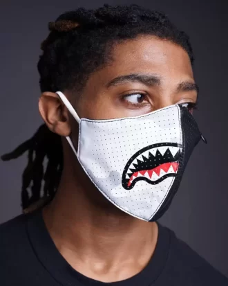 MÁSCARA FACIAL DE CUERO VEGANO CON BOLSILLO PARA CONTROL DE DAÑOS