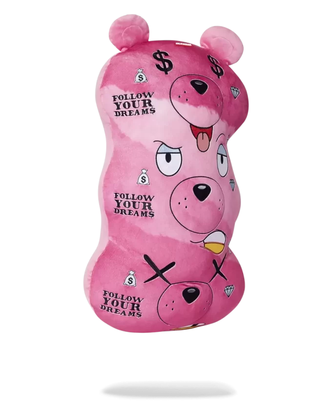 Peluche/almohada Moneybear rosa triple