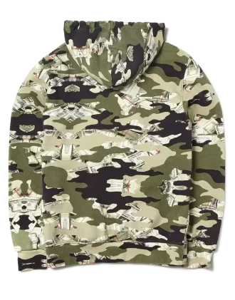 Sudadera con capucha de camuflaje y dinero