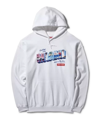 SUDADERA CON CAPUCHA DE MIAMI VICE (BLANCA)