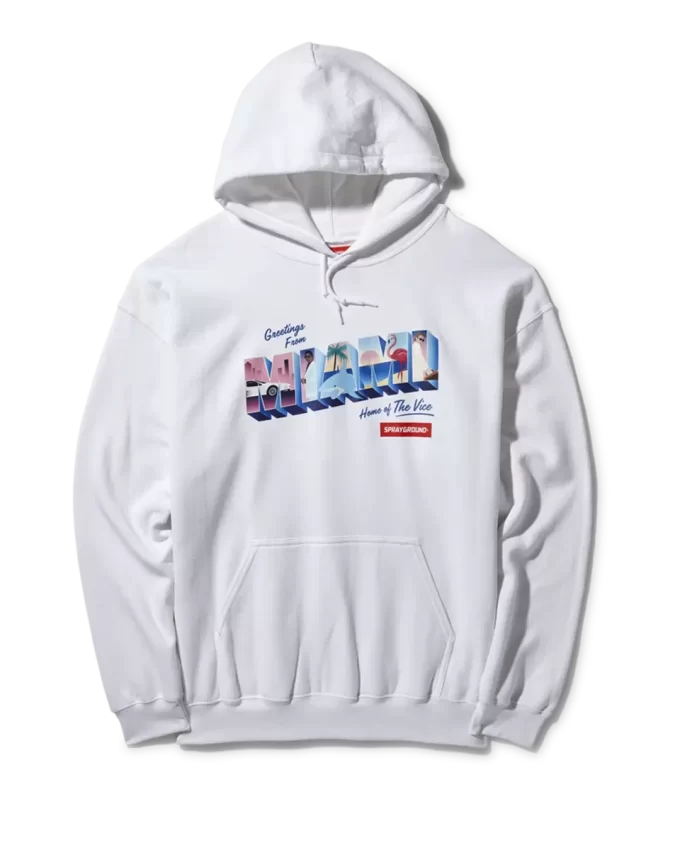 SUDADERA CON CAPUCHA DE MIAMI VICE (BLANCA)