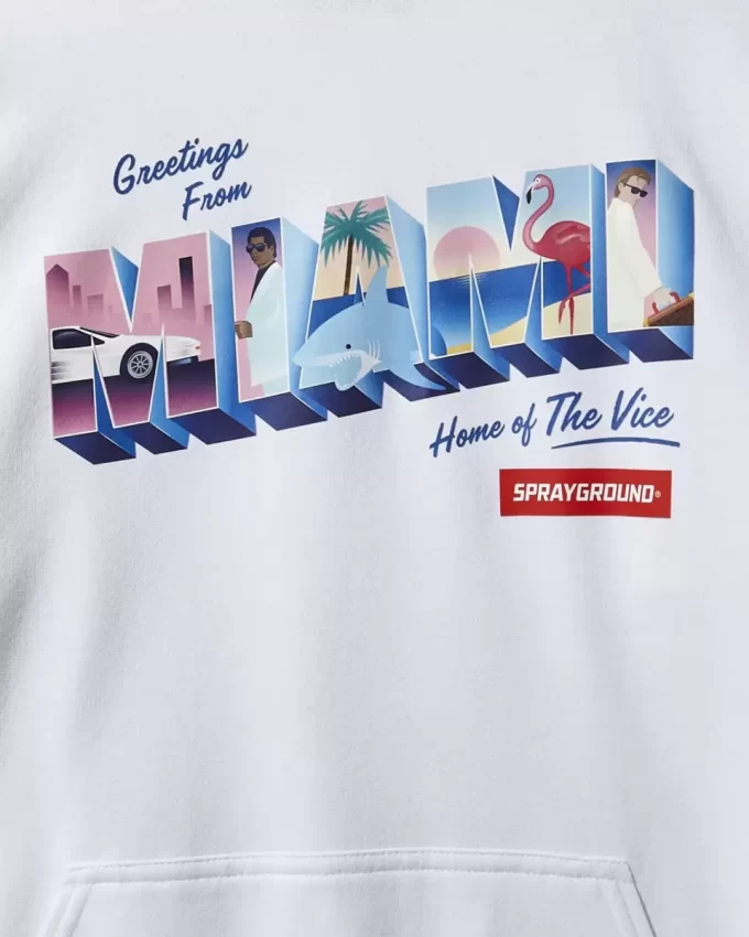 SUDADERA CON CAPUCHA DE MIAMI VICE (BLANCA)