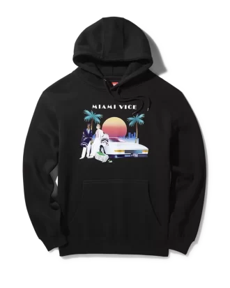 SUDADERA CON CAPUCHA DE MIAMI VICE (NEGRA)