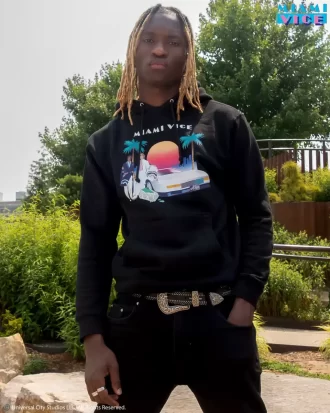SUDADERA CON CAPUCHA DE MIAMI VICE (NEGRA)