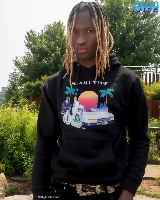 SUDADERA CON CAPUCHA DE MIAMI VICE (NEGRA)