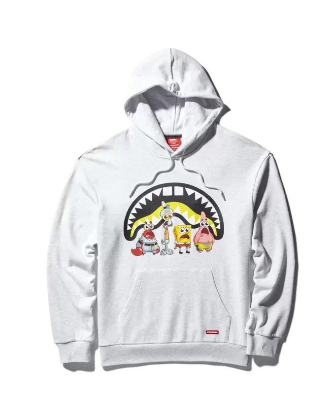 SUDADERA CON CAPUCHA DE TIBURÓN DE LA TRIPULACIÓN DE BOB ESPONJA (GRIS CLARO) SUDADERA CON CAPUCHA DE TIBURÓN DE LA TRIPULACIÓN DE BOB ESPONJA (GRIS CLARO)