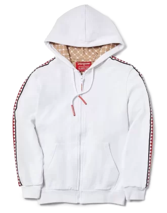 SUDADERA CON CAPUCHA Y CREMALLERA SHARKTRACK SPUCCI (BLANCA)